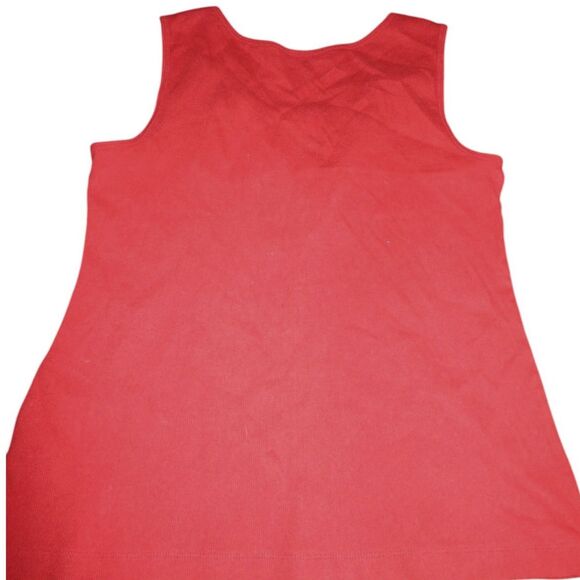 CROFT AND BARROW women's large dark red ribbed button front tank top shirt - Picture 7 of 7